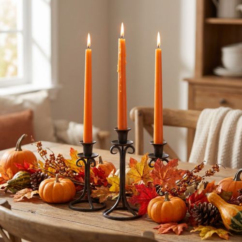 Taper Candles Wenzel Candles Orange 250/23mm 12 Pcs | Floristik24.co.uk