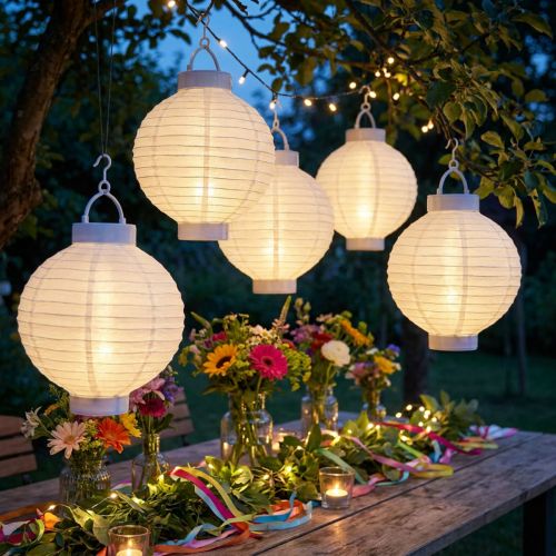 Solar Lantern with LED light Lantern for hanging White 20cm | Floristik24.co.uk