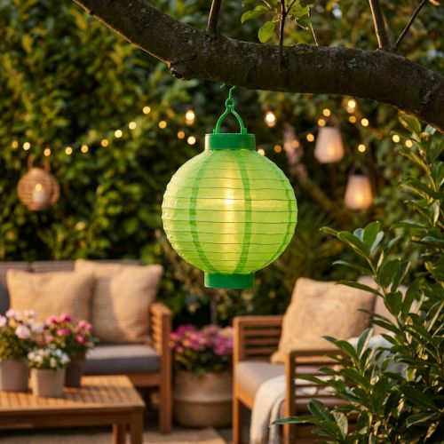 Solar Lantern with LED Garden Lantern for hanging Green 20cm | Floristik24.co.uk