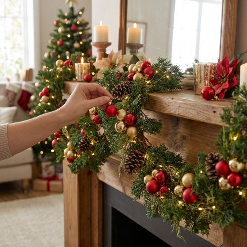 Artificial fir garland 160cm, Christmas decoration, wall & window decoration, cedar look | Floristik24.co.uk
