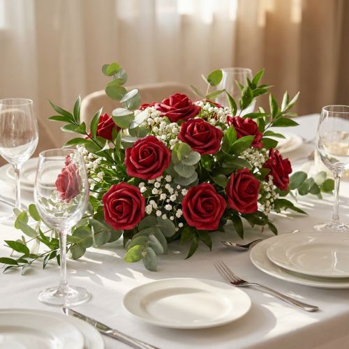 Foamrose Red Ø4cm 48 pcs | Floristik24.co.uk