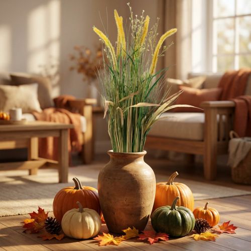 Grass bundle autumn decoration with umbels 84cm | Floristik24.co.uk