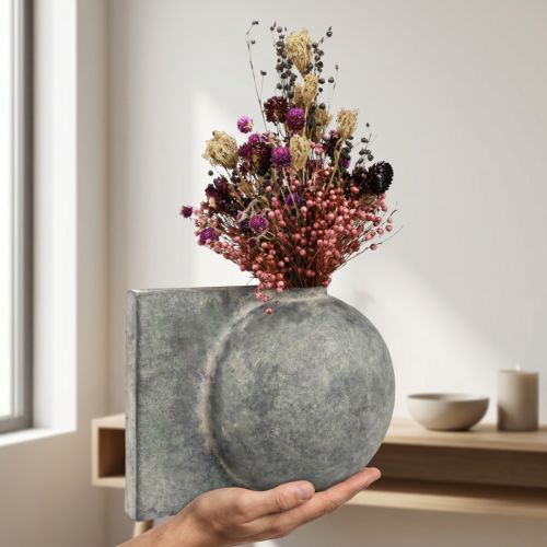 Dried flowers purple clover strawflowers flax dill 35cm 150g | Floristik24.co.uk