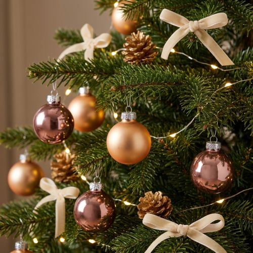 Christmas balls glass pink apricot mix mini Ø3cm 22 pcs | Floristik24.co.uk