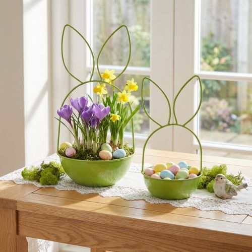 Bunny Planter Bowl for Spring and Easter decor – Living room, kitchen, garden 33cm | Floristik24.co.uk
