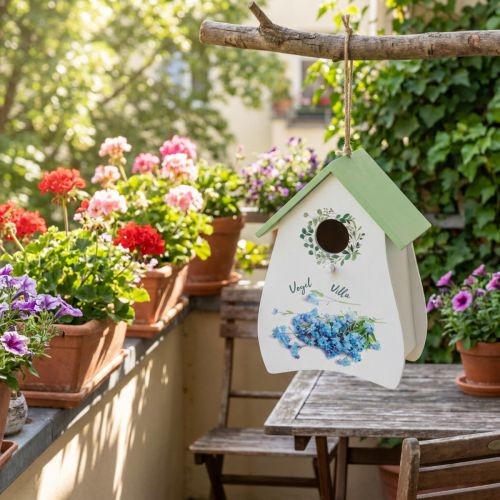 Product Birdhouse for stylish rooms with floral design and nostalgic flair 21cm