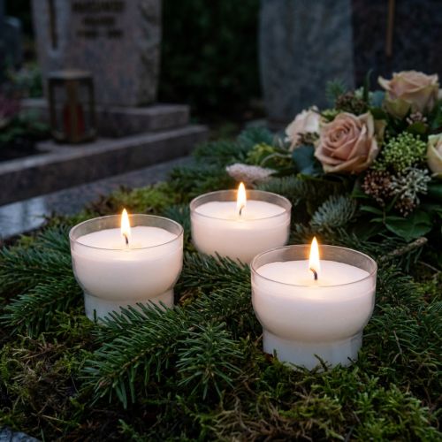 Product Votive candles in white with bowl Ø4.3cm 25 pcs