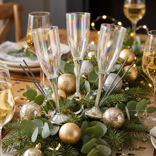 New Year's Eve decoration for sticking champagne glass on wire H9.5cm 8 pcs | Floristik24.co.uk