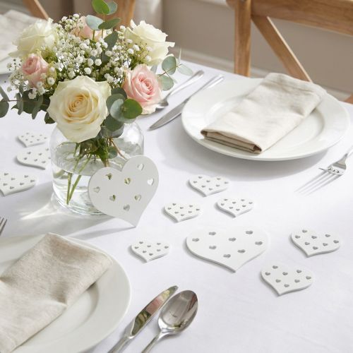 Heart Mix White 3.3cm - 7cm 54pcs | Floristik24.co.uk
