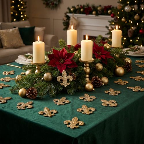 Scatter decoration wooden table decoration Christmas lily gold 4 cm 72 pcs | Floristik24.co.uk