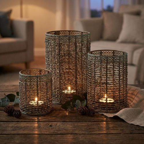 Candle holder metal tealight holder Ø8/10/13cm set of 3 | Floristik24.co.uk