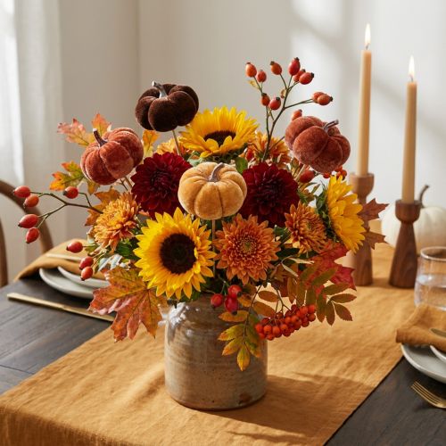 Decoration Pumpkin Decoration Plug Orange, Brown Soft Ø6.5m 9 pcs | Floristik24.co.uk