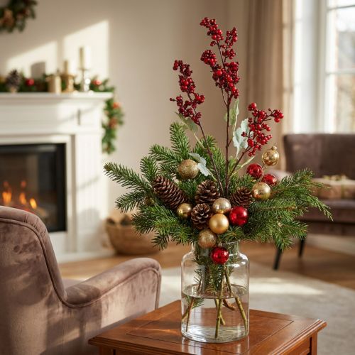 Artificial berry branch red artificial branch Christmas decoration 74cm | Floristik24.co.uk