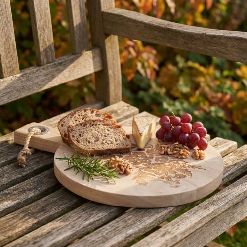 Decorative cutting board round mango wood serving board wood Ø26cm | Floristik24.co.uk