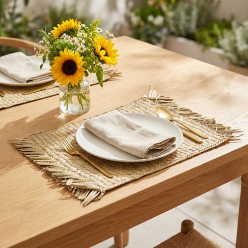 Placemat seagrass rectangular table decoration water hyacinth nature 33 × 48cm | Floristik24.co.uk