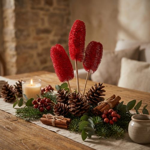 Luffa large on a stick red 25 pcs | Floristik24.co.uk