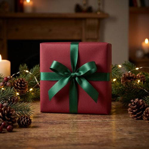 Decorative ribbon green gift ribbon selvedge dark green 15mm 3m x 10 pcs | Floristik24.co.uk