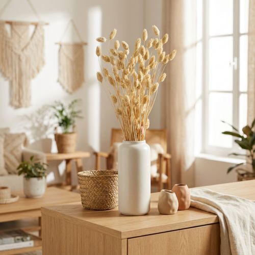 Dried flower Phalaris, decorative grass bunch, dry floristics, boho nature, bleached L55cm 100g | Floristik24.co.uk