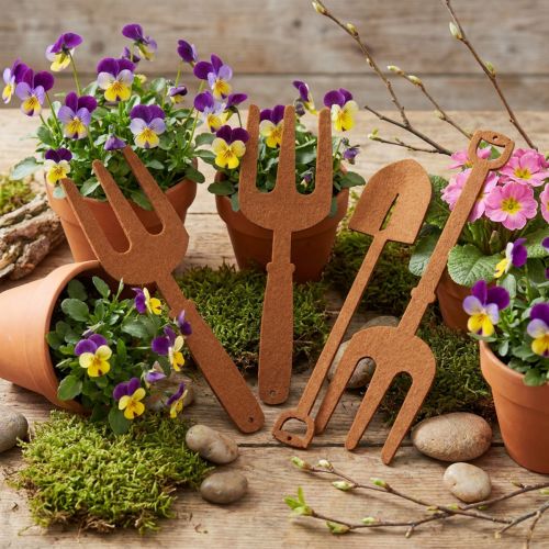 Felt garden tools brown 4 pieces | Floristik24.co.uk