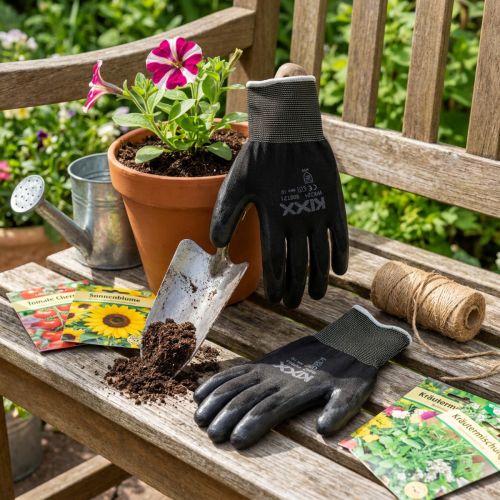 Kixx Nylon Gardening Gloves Size 10 Black | Floristik24.co.uk