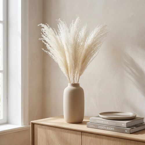 Dried flowers, silver grass. Elegant natural decoration for home and office. 70cm, 10 pieces. | Floristik24.co.uk