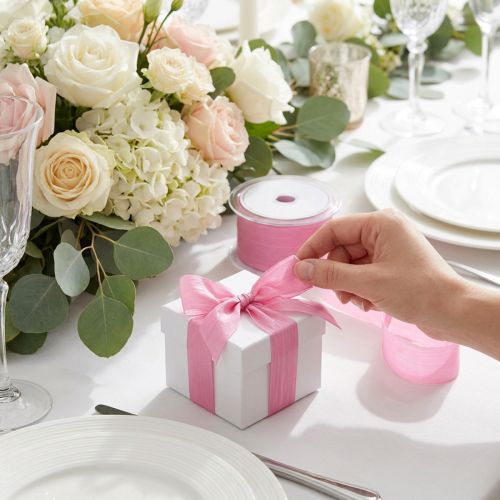 Ribbon Pink "Crash" 50mm 20m | Floristik24.co.uk
