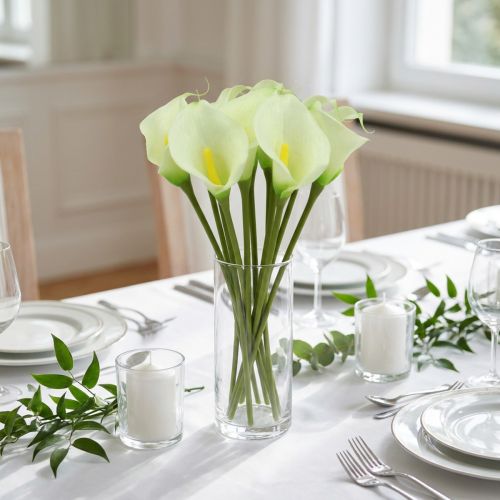Mini Calla artificial white L 28cm 12 pcs | Floristik24.co.uk