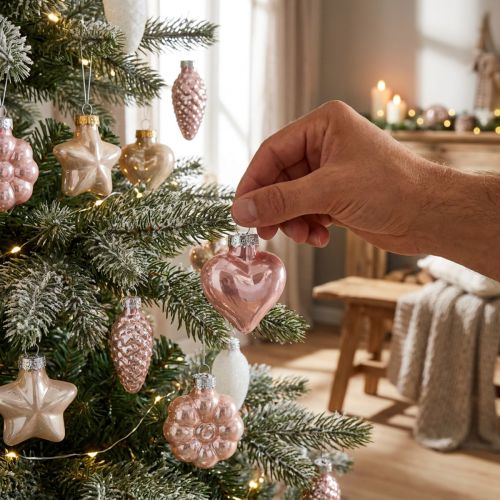 Christmas tree decorations glass Christmas tree decorations pastel 12 pieces | Floristik24.co.uk