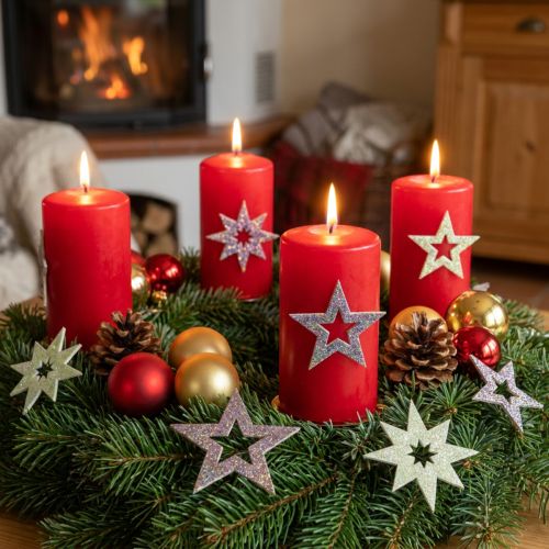 Decorative Stars for Crafting Yellow, Brown Foam Rubber 4cm 36 Pcs | Floristik24.co.uk