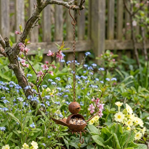 Metal bird garden feeding station bird grate decoration 13cm | Floristik24.co.uk
