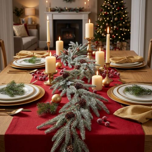 Christmas garland, fir garland with cones and frost effect, decoration 180cm for a festive atmosphere | Floristik24.co.uk