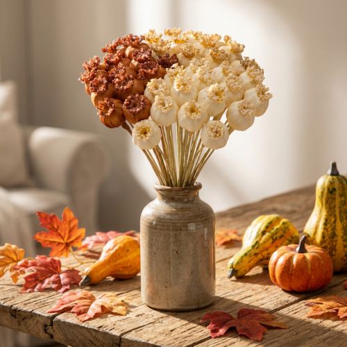 Product Artificial Poppy Seed Heads Bunch, Three Colors, 40 cm, 45 Pieces