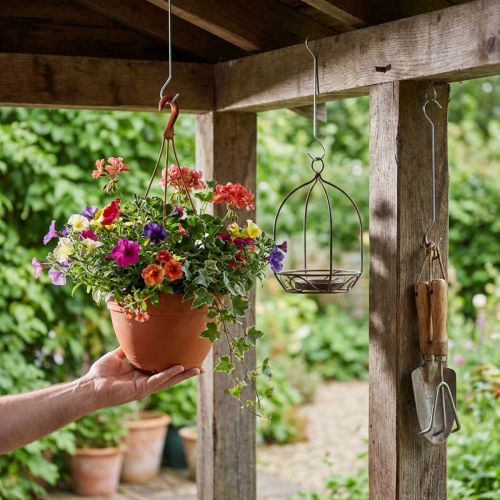 Metal hook, double hook silver S L20cm 5pcs | Floristik24.co.uk