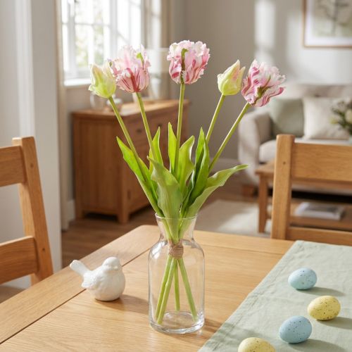 Artificial Flower Bouquet 5 Parrot Tulips Artificial Tulips 40cm | Floristik24.co.uk