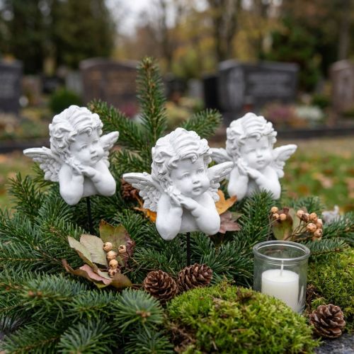 Decorative plug angel figures grave decoration white H5cm 6 pcs | Floristik24.co.uk