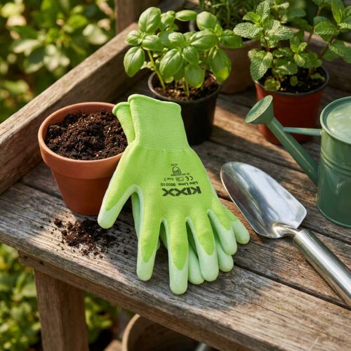 Kixx garden gloves light green, lime size 10 | Floristik24.co.uk