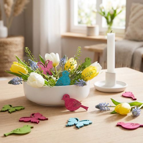 Decoration to control wood bird butterfly assorted 2cm | Floristik24.co.uk