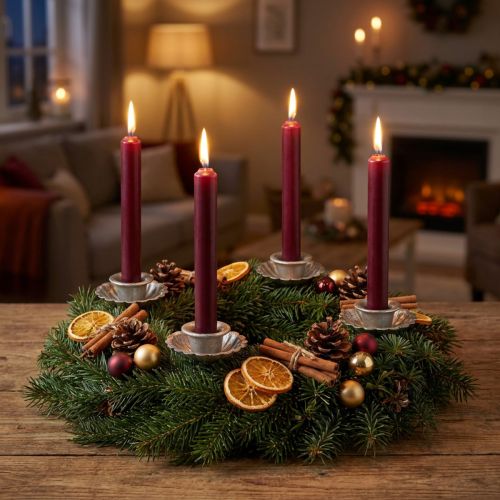 Taper candle holder silver antique candle holder with spike Ø8.5cm 4pcs | Floristik24.co.uk