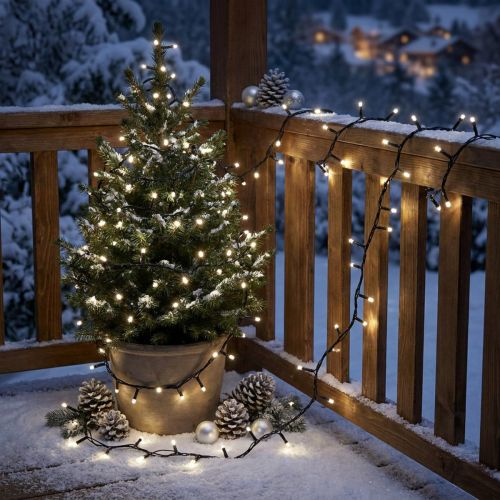LED rice light chain 80s 6m for outside black/white | Floristik24.co.uk