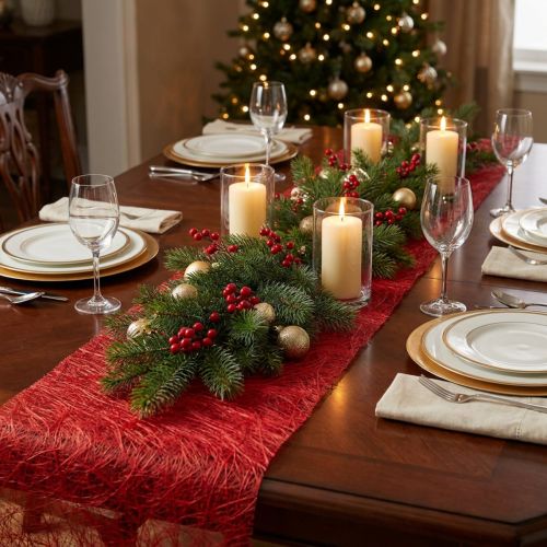 Product Deco fleece table runner Sizoweb Red 30cm 25m