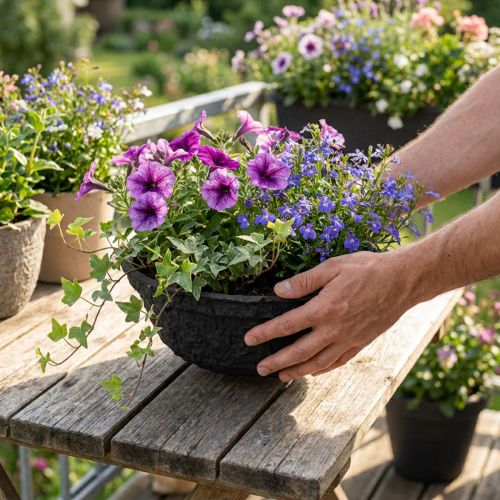 Biolit planting bowl black Ø35cm environmentally friendly flower bowl | Floristik24.co.uk
