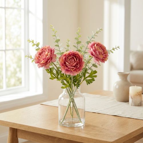 Artificial ranunculus as a bouquet for elegant and low-maintenance decoration, 51cm, 3 pieces | Floristik24.co.uk