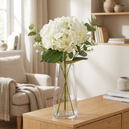 Product Artificial Hydrangea Gigant Decorative Flower White Ø23cm L84cm