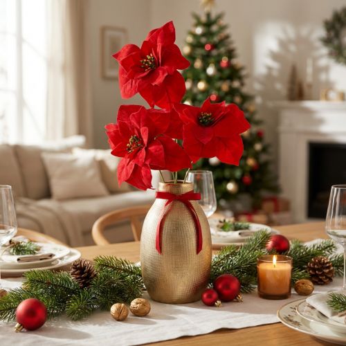 Product Magnificent Christmas Star - Poinsettia in Red – 46 cm 6pcs 2 bunch
