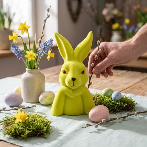 Thinking Rabbit Easter Rabbit Bust – 2nd Choice – Yellow-Green 16.5×13×27cm | Floristik24.co.uk