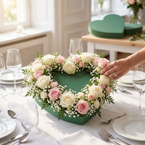 Product Romantic floral foam heart 30cm floral foam green 2 pieces