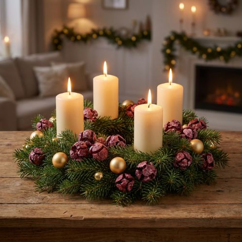 Cypress Cones Frosted Dark Red 3cm 500g Natural Decoration | Floristik24.co.uk
