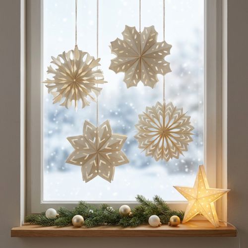 Elegant paper snowflakes for winter and Christmas decorations | Floristik24.co.uk