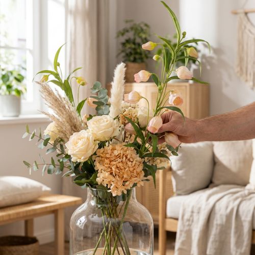 Product Lantern Lily Artificial Flower Lily Apricot 90cm 2pcs