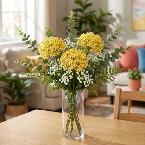 Ornamental Onion Wild Allium artificial Yellow 70cm 3 pcs | Floristik24.co.uk